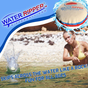 The SkipBiscuit Water Skipping Ball | Best Patented Low-Profile Water Ball That Skips Like a Rock | Safer, Non-Neoprene Water Absorbing Water Skip Ball Design That Doesn’t Hurt!
